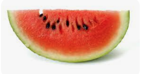 Ensalada con albahaca jamón cocido y 1 tajada de sandia.